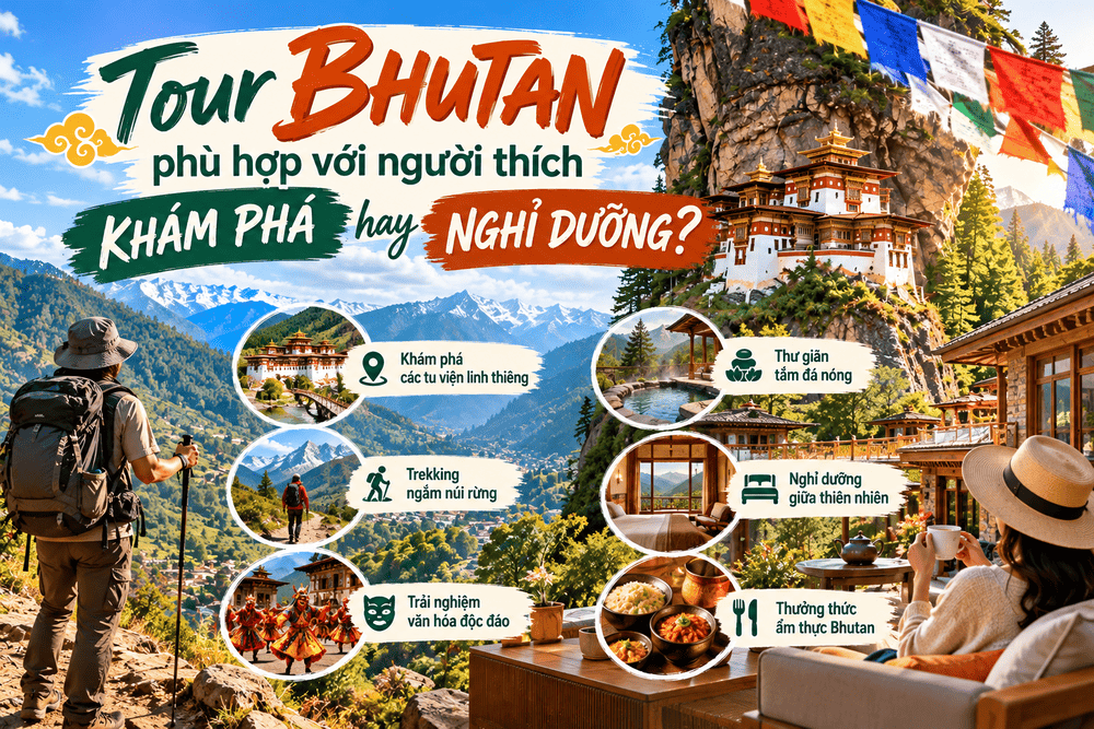 Tour Bhutan phù hợp với người thích khám phá hay nghỉ dưỡng?